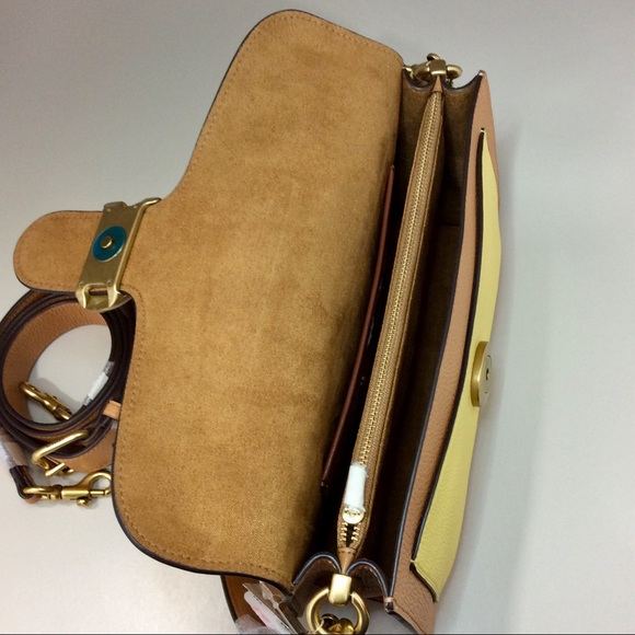 Authentic NWT Coach Tabby 26 Shoulder Bag Crossbody Colorblock Natural Yellow - Picture 14 of 17